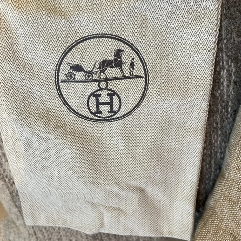 Hermes drawstring dustbag 14”x 6.5”
